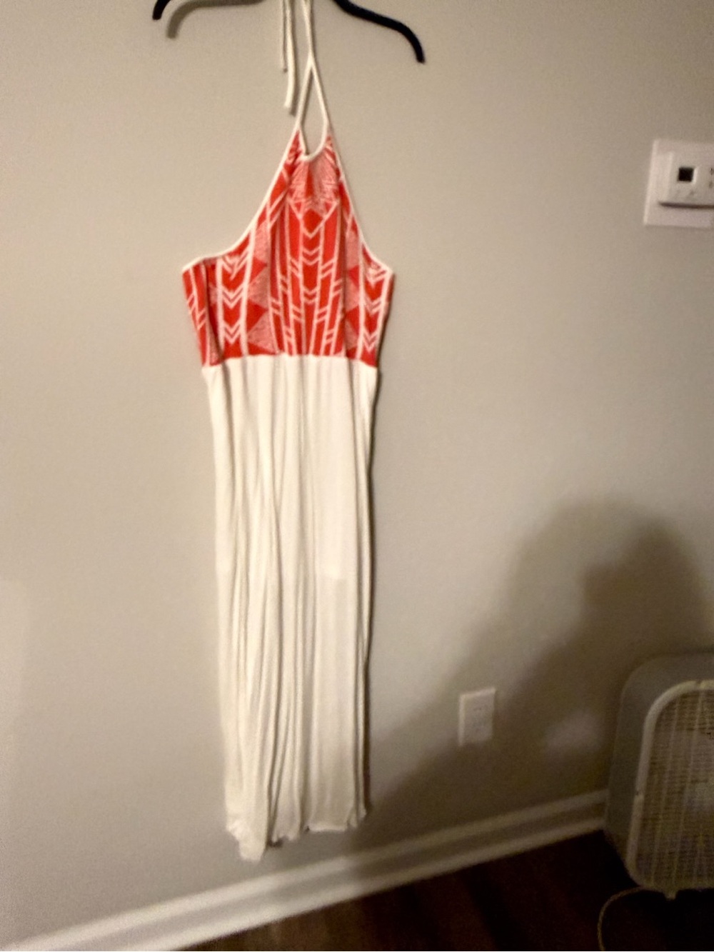 Jealous Tomato Red & White Halter-Style Maxi Dress